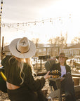 The Ryan hat in cream with Icon burn.