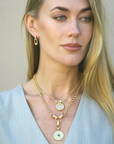 Mini Gold Vecchio Rainbow Moonstone Necklace