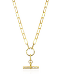 GOLD BELLE PAVÉ TOGGLE NECKLACE