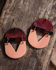 Evan Earring, Leather and Acrylic