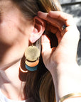 High Noon Earrings in Camel and Teal
