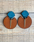 Eclipse Studs Teal + Tan + Spike