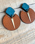 Eclipse Studs Teal + Tan + Spike