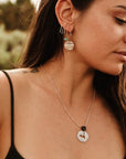 Mountain Cut Out Necklace with Leather, Sterling Silver