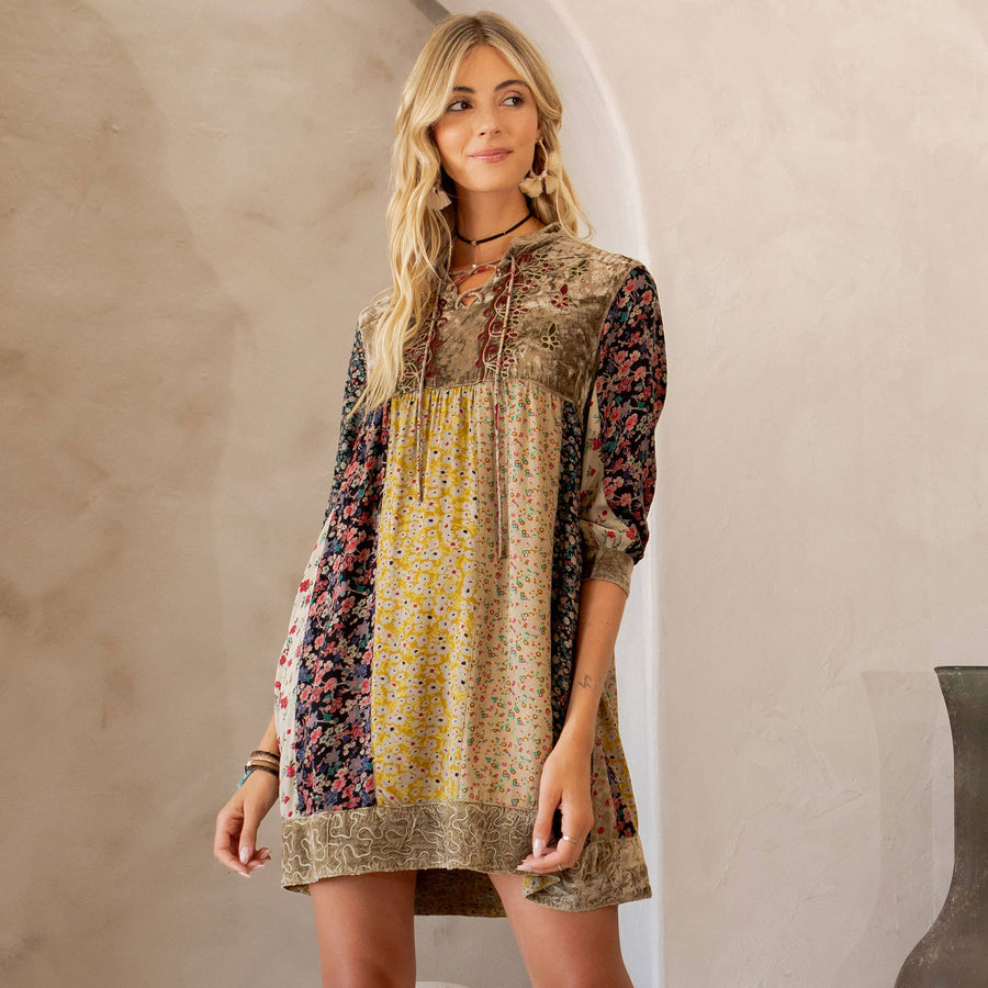 Chic Bohemian Stone-Washed Babydoll Dress