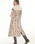 Dusty Floral Faux Suede & Sherpa Coat - Reversible: Dusty Floral