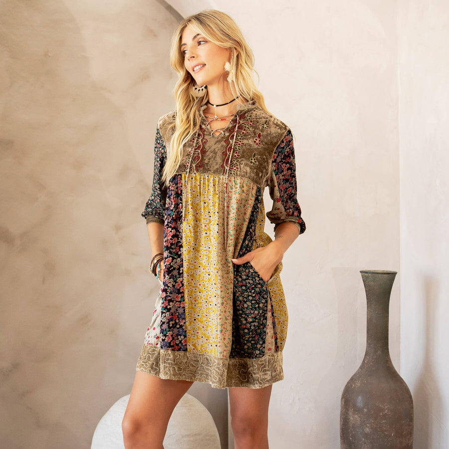 Chic Bohemian Stone-Washed Babydoll Dress