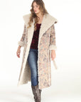 Dusty Floral Faux Suede & Sherpa Coat - Reversible: Dusty Floral