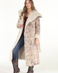 Dusty Floral Faux Suede & Sherpa Coat - Reversible: Dusty Floral