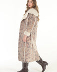 Dusty Floral Faux Suede & Sherpa Coat - Reversible: Dusty Floral