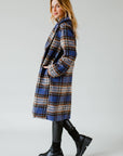 Blue, Brown & Black Plaid Coat