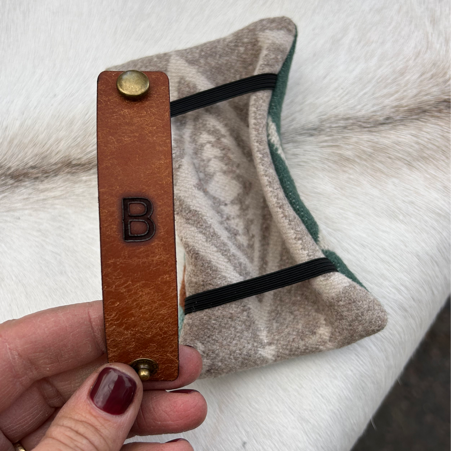 Dog Bow Tie with Pendleton Fabric and Inital Engraving