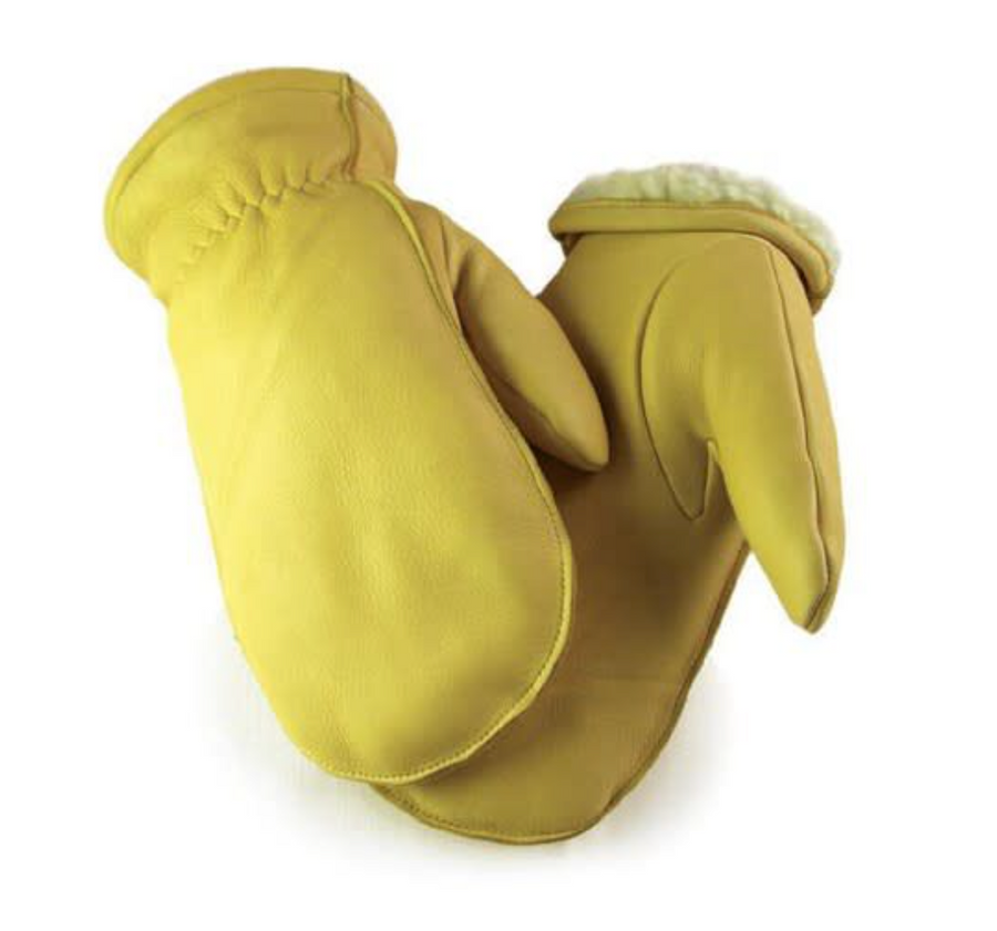 Deerskin Sherpa-Lined Mittens