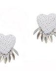 Danika Embroidered Heart Studs