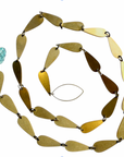Lariat Necklace - Brass and Turquoise