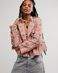 Lotty Jacquard Jacket in Rose Smoke by Free People