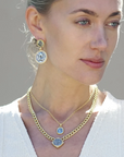 GOLD PAVIA COIN & FRAME NECKLACE