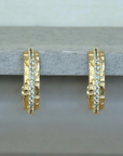 GOLD MINI EGY CRYSTAL THIN HOOPS