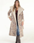 Dusty Floral Faux Suede & Sherpa Coat - Reversible: Dusty Floral