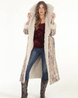 Dusty Floral Faux Suede & Sherpa Coat - Reversible: Dusty Floral