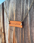 Leather Bar Necklace - Custom Name