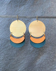 High Noon Earrings in Camel and Teal