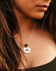 Mountain Cut Out Necklace with Leather, Sterling Silver